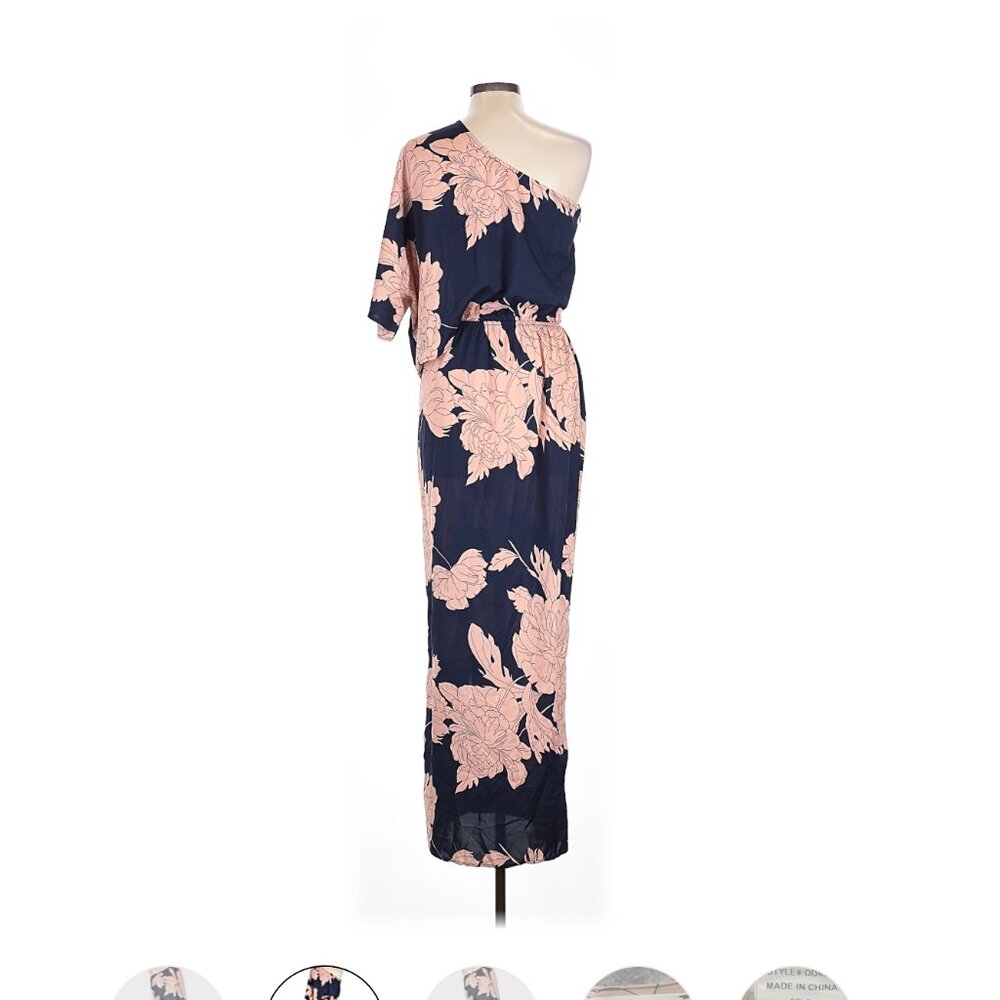 NWT One Shoulder Satin Midi Dress Size Large - Picture 2 of 4